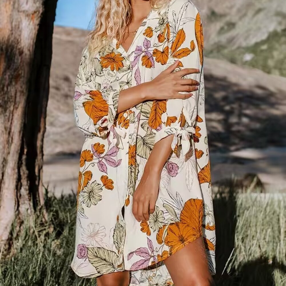 Cupshe Oaklyn Floral Button Shirt Dress | Size M | NWT | All-Over Floral